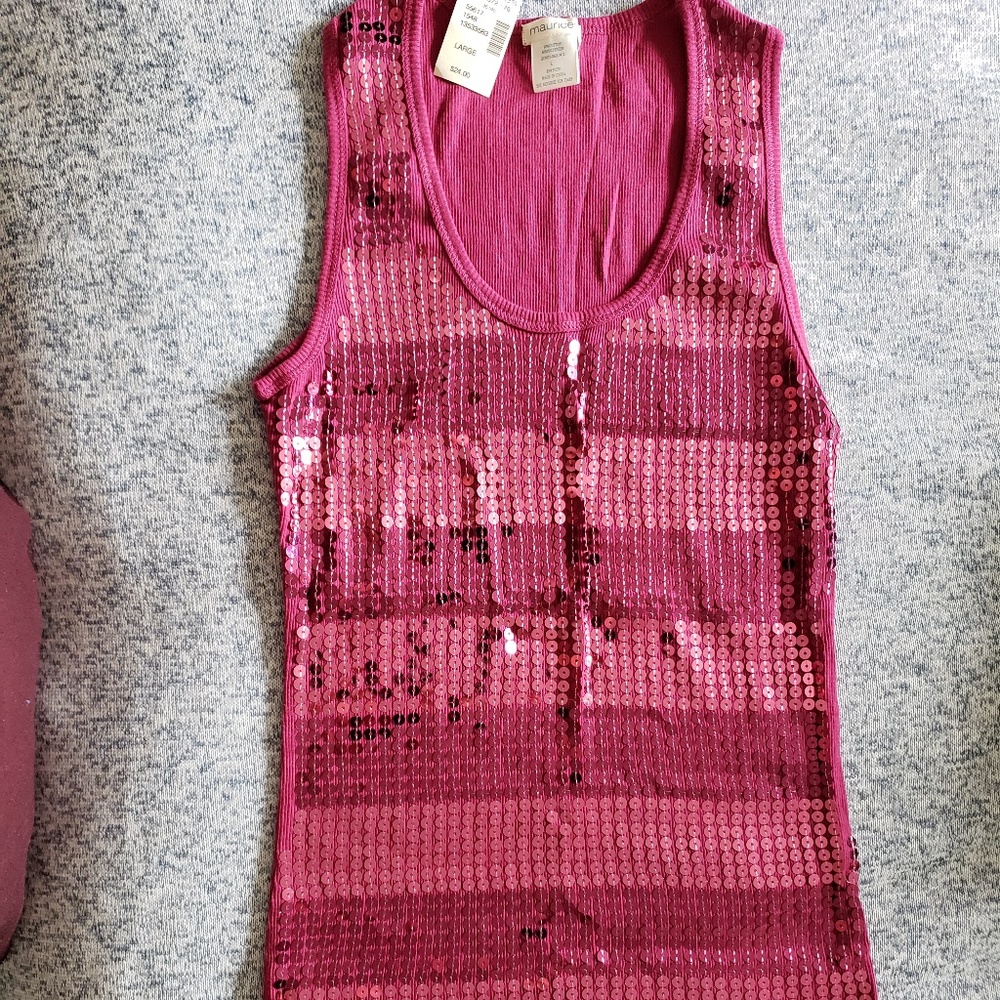 Sequin Ribbed Tank Top